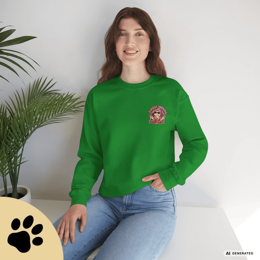 Sunday Morning Cat Club Sweatshirt – „Don’t Kill My Vibe“ | Retro Katzen Sweater - Sunbeamstore