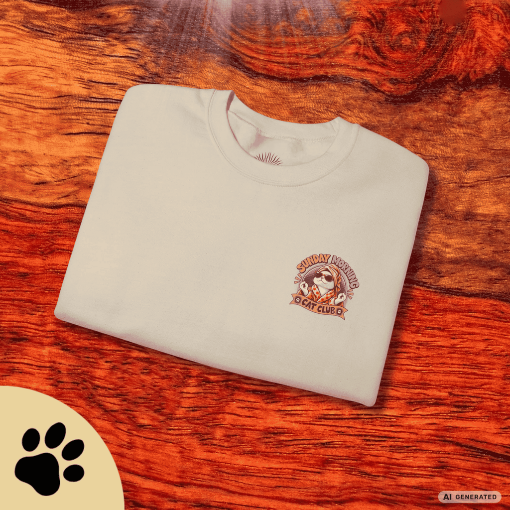 Sunday Morning Cat Club Sweatshirt – „Don’t Kill My Vibe“ | Retro Katzen Sweater - Sunbeamstore