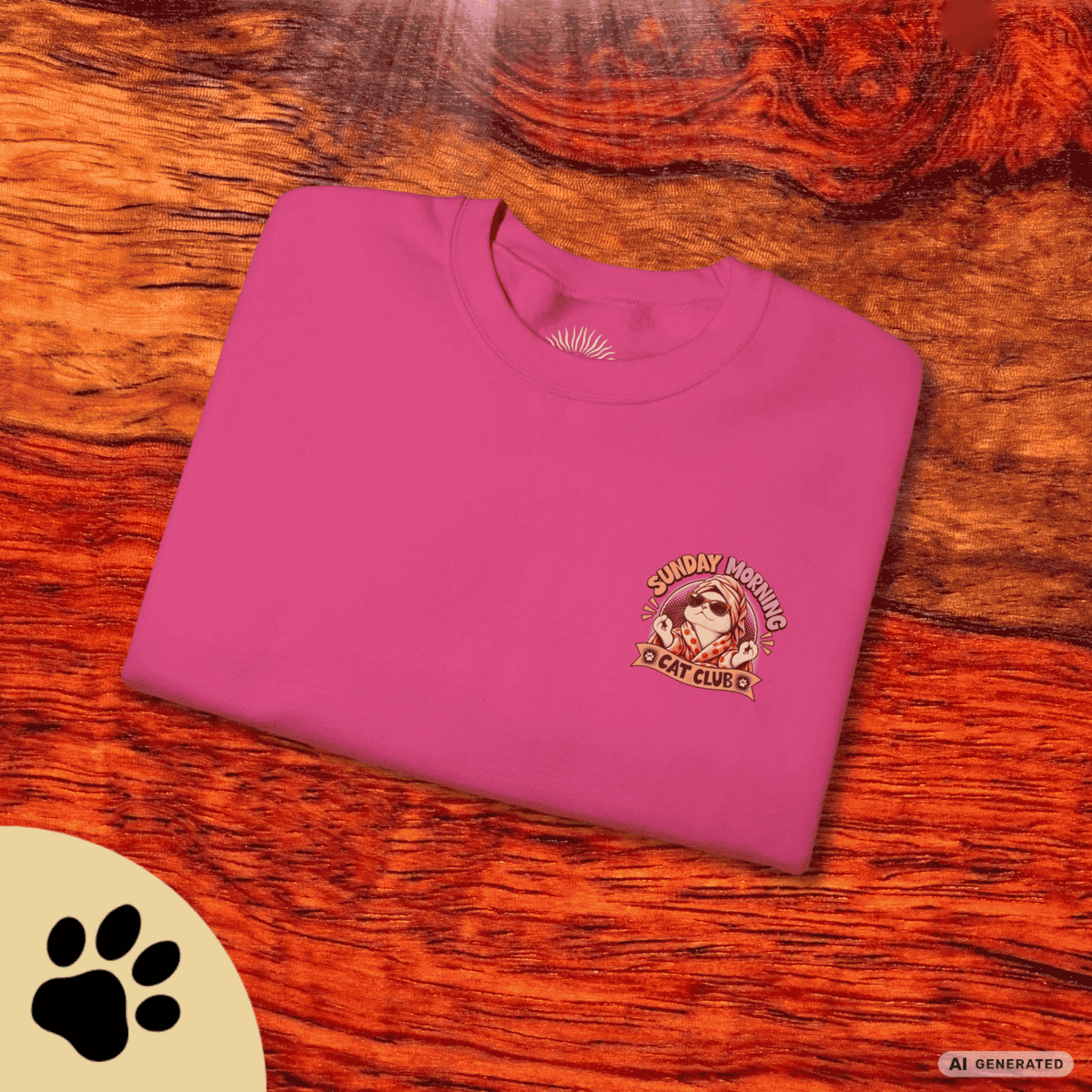 Sunday Morning Cat Club Sweatshirt – „Don’t Kill My Vibe“ | Retro Katzen Sweater - Sunbeamstore
