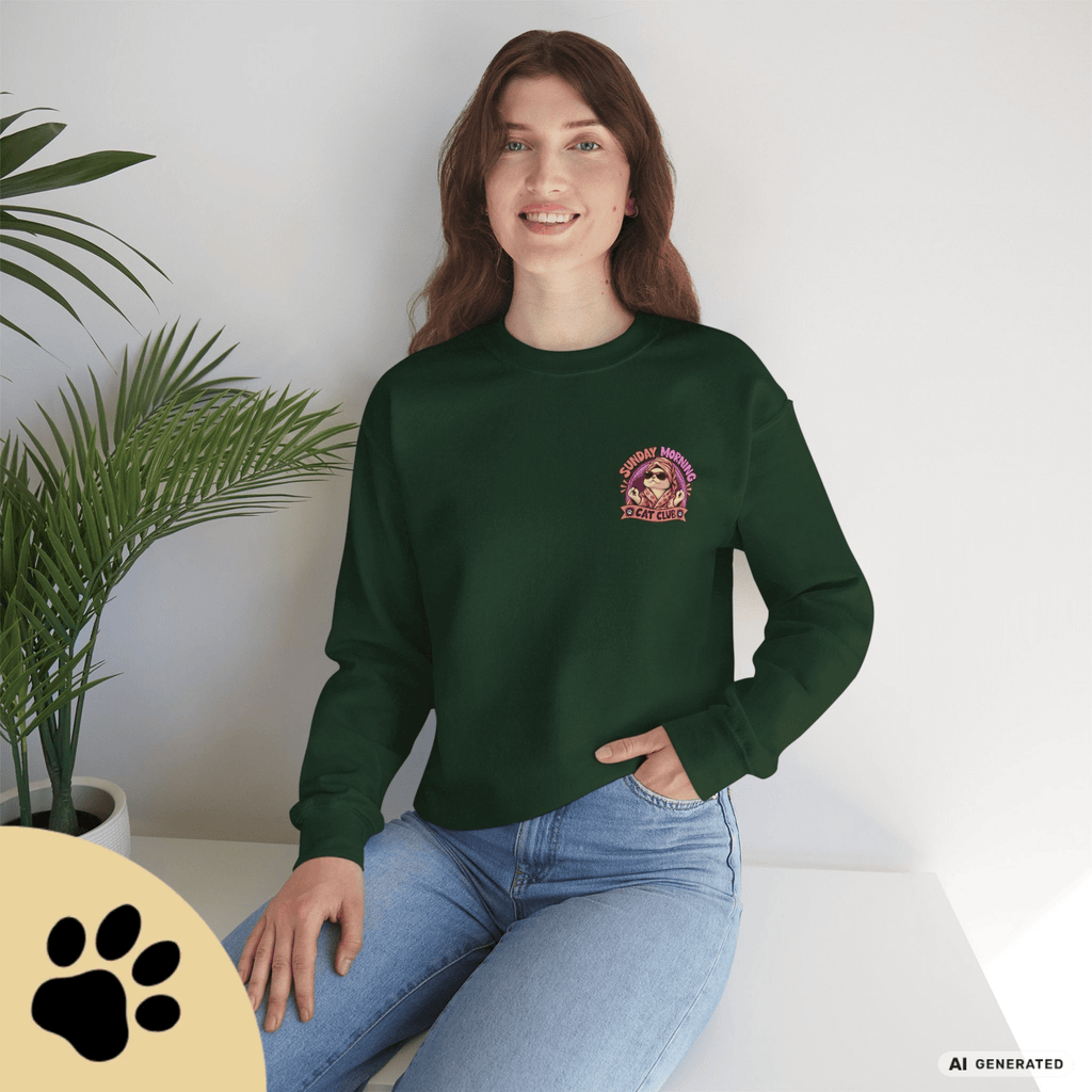 Sunday Morning Cat Club Sweatshirt – „Don’t Kill My Vibe“ | Retro Katzen Sweater - Sunbeamstore