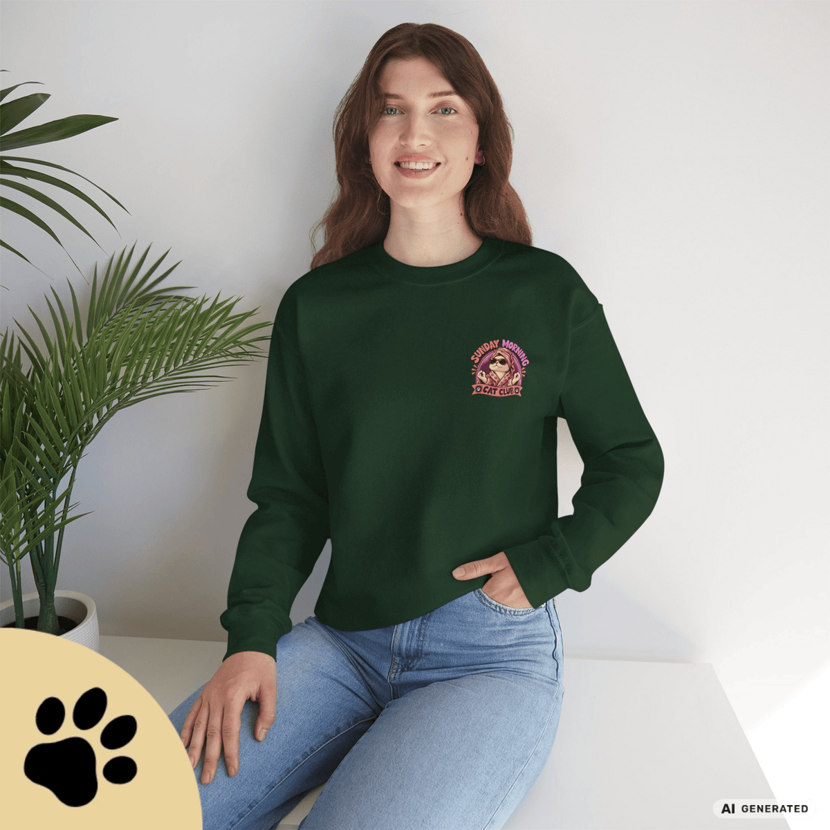 Sunday Morning Cat Club Sweatshirt – „Don’t Kill My Vibe“ | Retro Katzen Sweater - Sunbeamstore