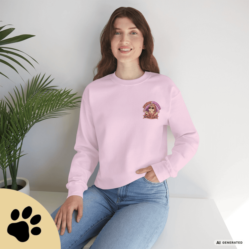 Sunday Morning Cat Club Sweatshirt – „Don’t Kill My Vibe“ | Retro Katzen Sweater - Sunbeamstore