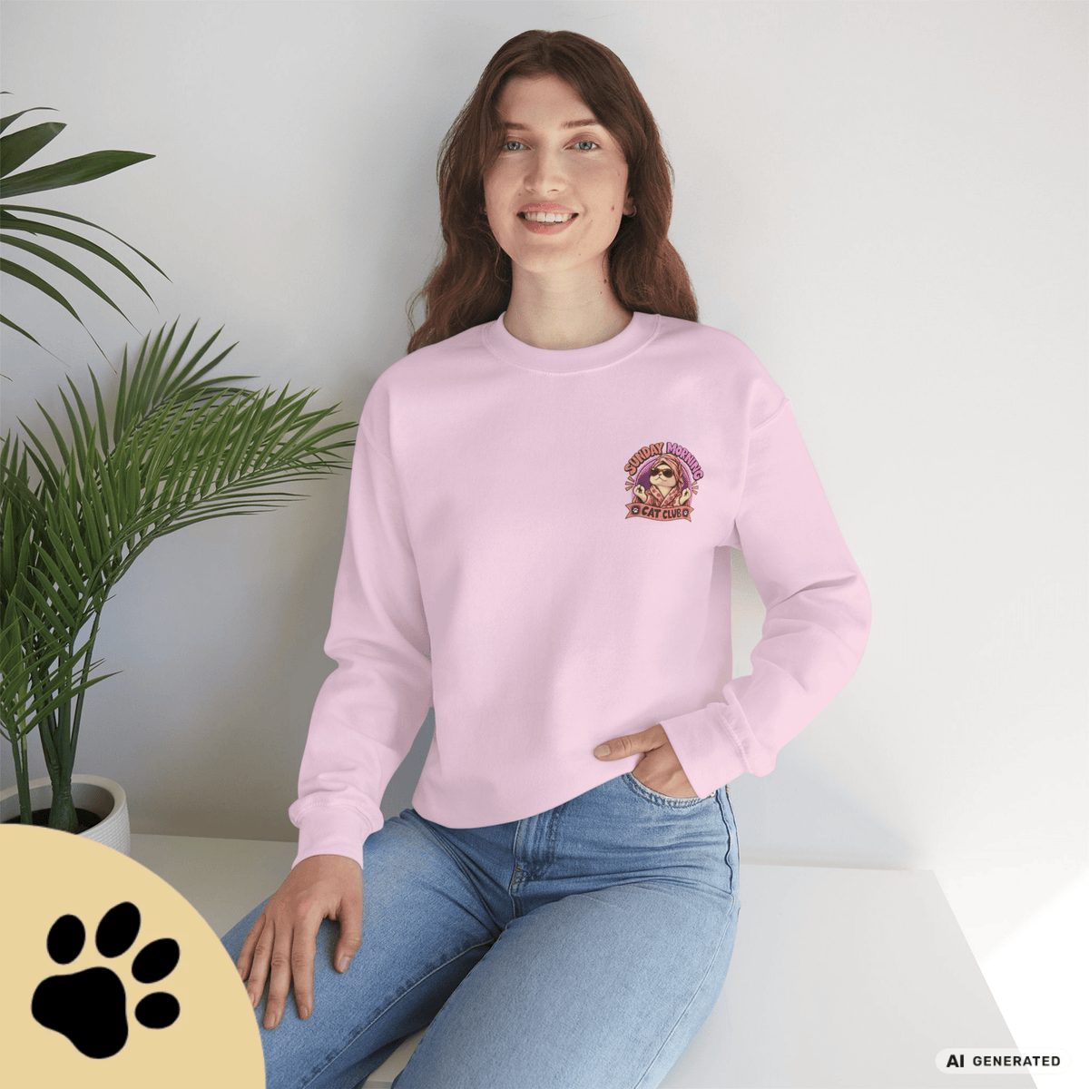 Sunday Morning Cat Club Sweatshirt – „Don’t Kill My Vibe“ | Retro Katzen Sweater - Sunbeamstore