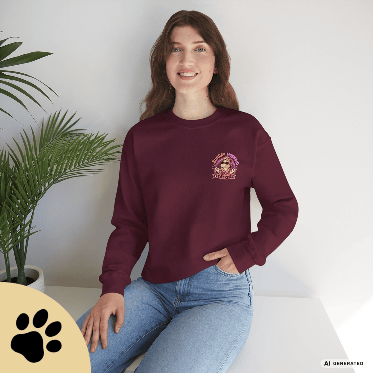 Sunday Morning Cat Club Sweatshirt – „Don’t Kill My Vibe“ | Retro Katzen Sweater - Sunbeamstore