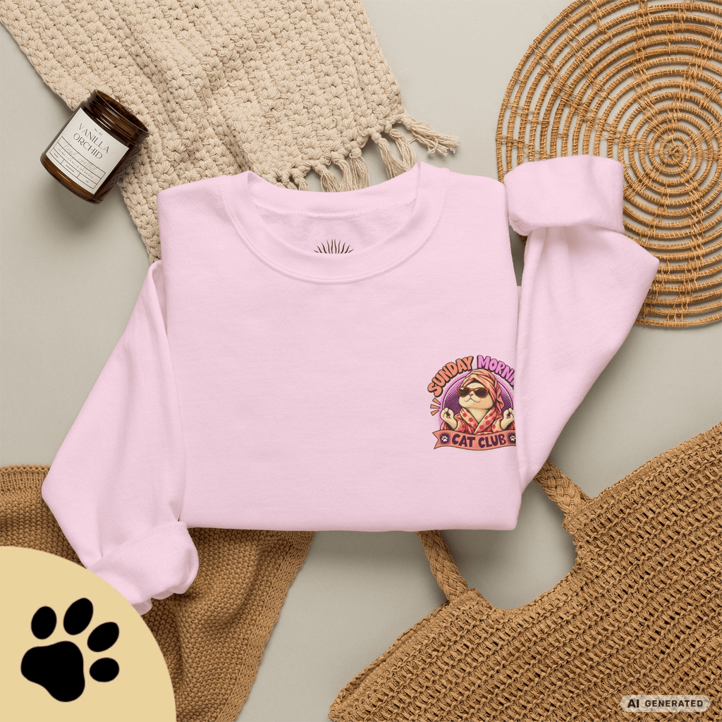 Sunday Morning Cat Club Sweatshirt – „Don’t Kill My Vibe“ | Retro Katzen Sweater - Sunbeamstore