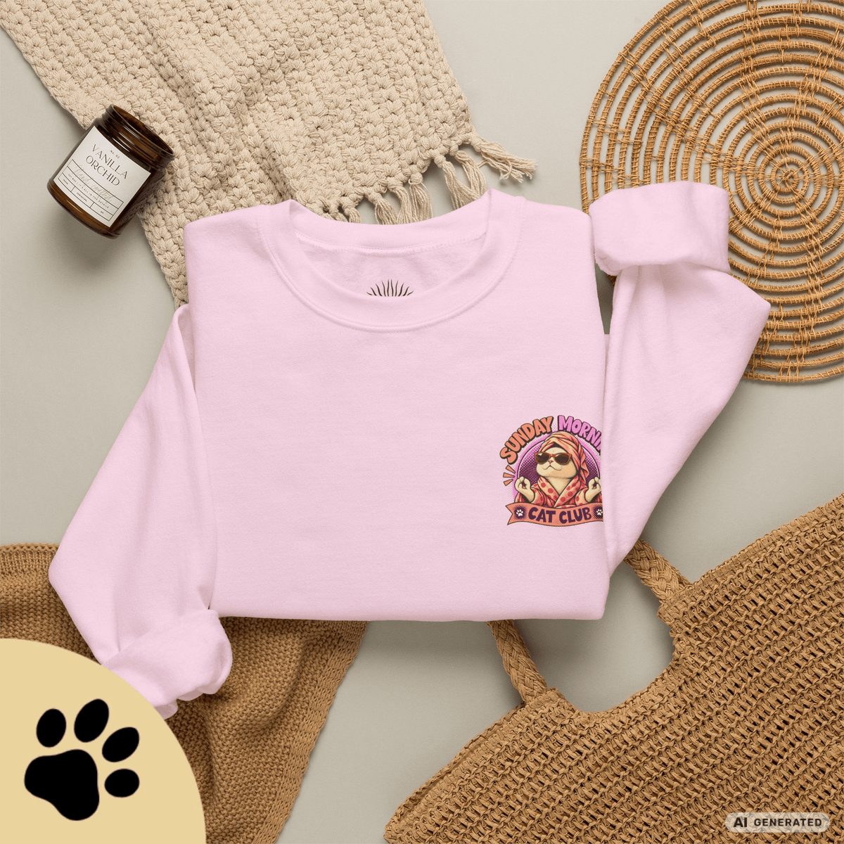 Sunday Morning Cat Club Sweatshirt – „Don’t Kill My Vibe“ | Retro Katzen Sweater - Sunbeamstore