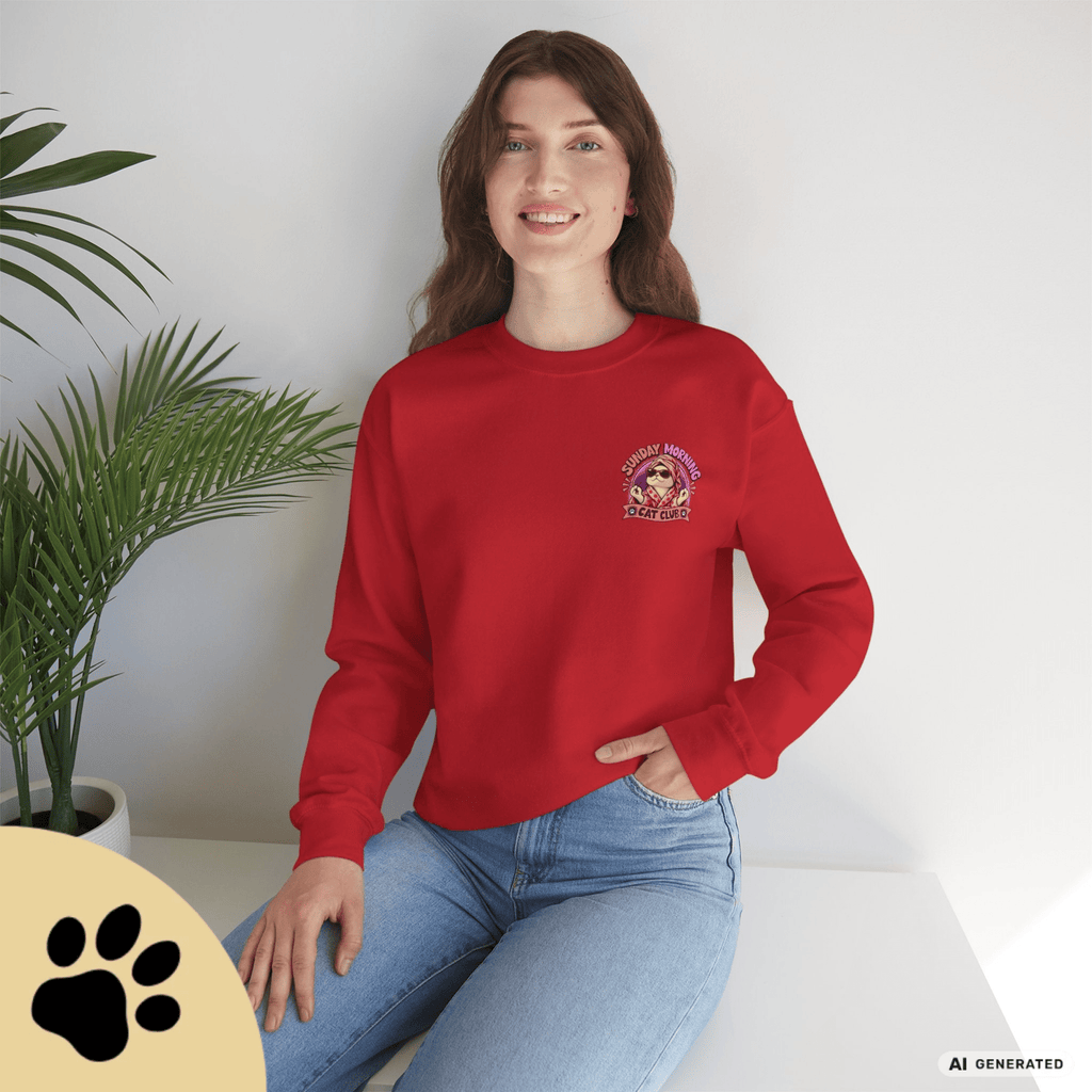 Sunday Morning Cat Club Sweatshirt – „Don’t Kill My Vibe“ | Retro Katzen Sweater - Sunbeamstore