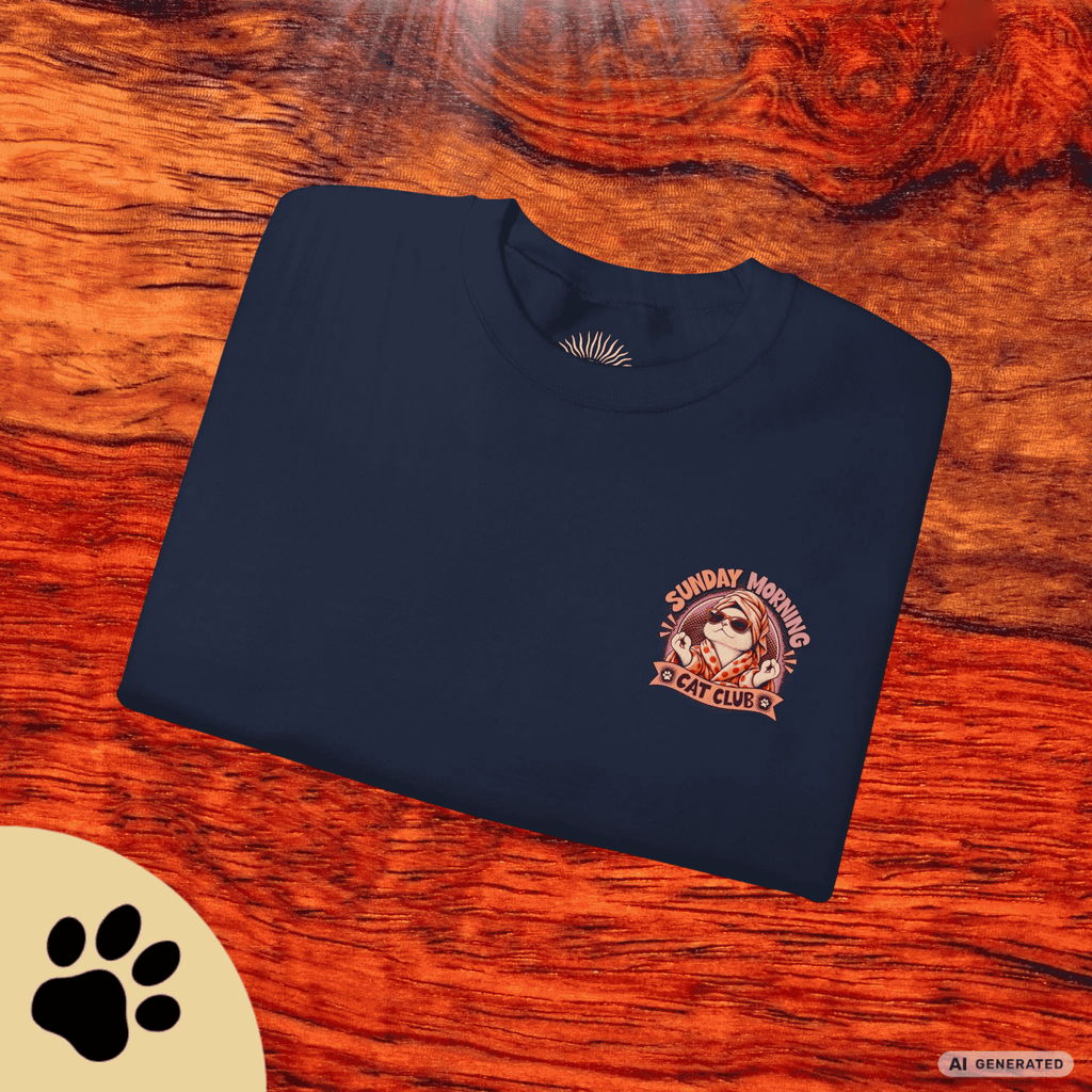 Sunday Morning Cat Club Sweatshirt – „Don’t Kill My Vibe“ | Retro Katzen Sweater - Sunbeamstore