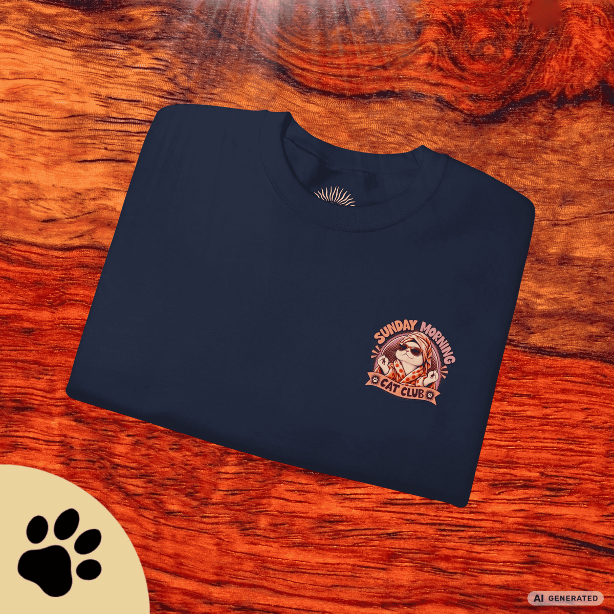 Sunday Morning Cat Club Sweatshirt – „Don’t Kill My Vibe“ | Retro Katzen Sweater - Sunbeamstore