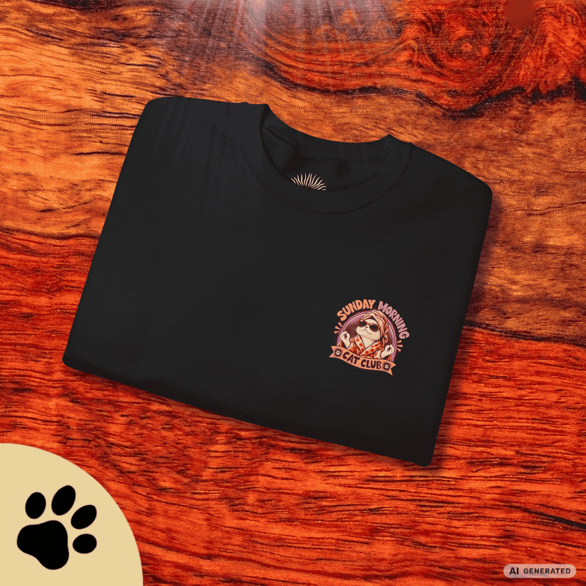 Sunday Morning Cat Club Sweatshirt – „Don’t Kill My Vibe“ | Retro Katzen Sweater - Sunbeamstore