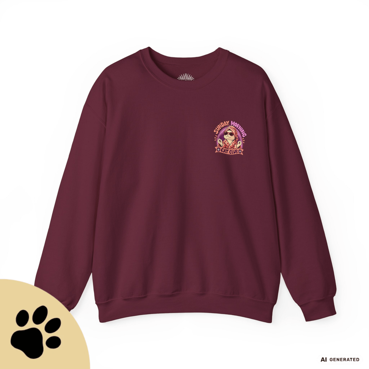 Sunday Morning Cat Club Sweatshirt – „Don’t Kill My Vibe“ | Retro Katzen Sweater - Sunbeamstore