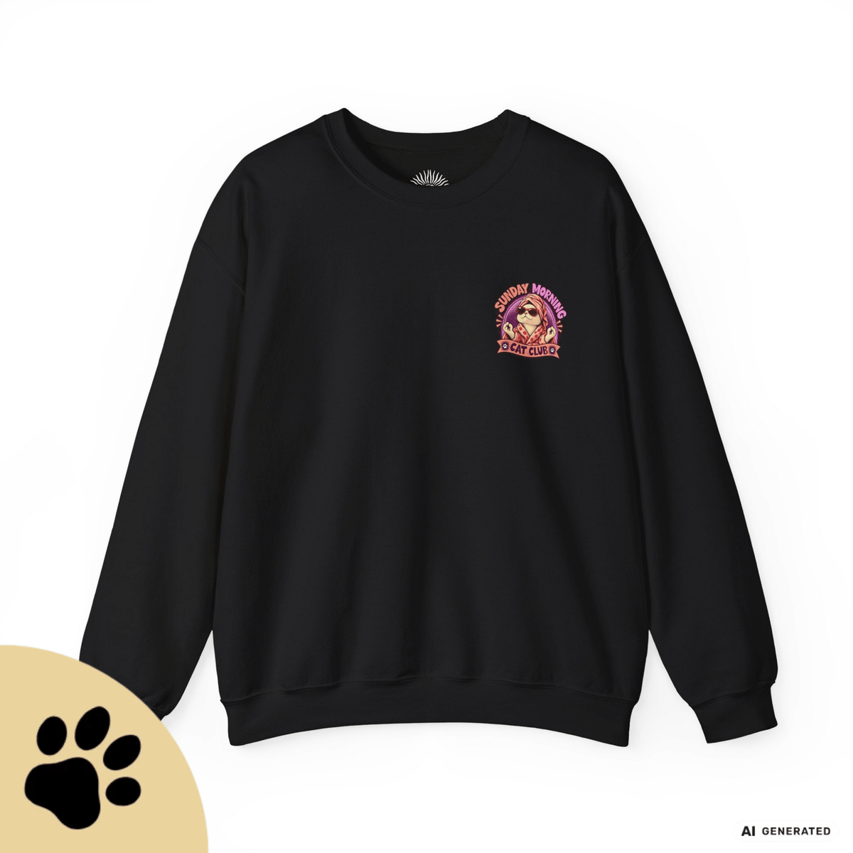 Sunday Morning Cat Club Sweatshirt – „Don’t Kill My Vibe“ | Retro Katzen Sweater - Sunbeamstore