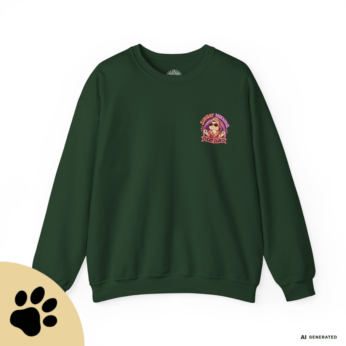Sunday Morning Cat Club Sweatshirt – „Don’t Kill My Vibe“ | Retro Katzen Sweater - Sunbeamstore