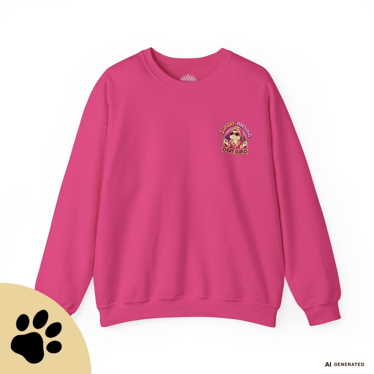 Sunday Morning Cat Club Sweatshirt – „Don’t Kill My Vibe“ | Retro Katzen Sweater - Sunbeamstore