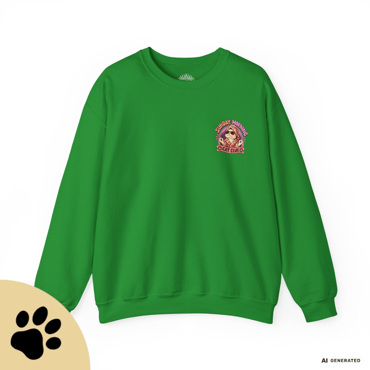 Sunday Morning Cat Club Sweatshirt – „Don’t Kill My Vibe“ | Retro Katzen Sweater - Sunbeamstore
