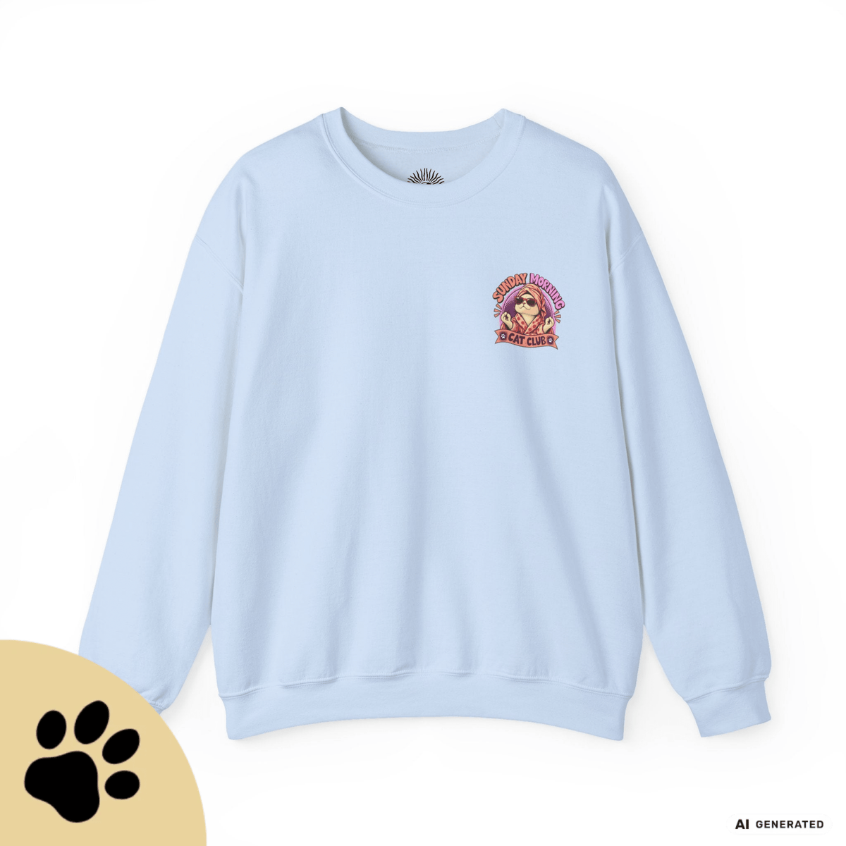 Sunday Morning Cat Club Sweatshirt – „Don’t Kill My Vibe“ | Retro Katzen Sweater - Sunbeamstore