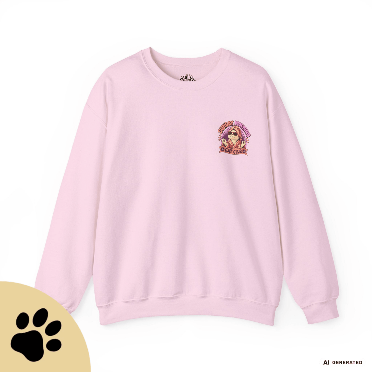 Sunday Morning Cat Club Sweatshirt – „Don’t Kill My Vibe“ | Retro Katzen Sweater - Sunbeamstore