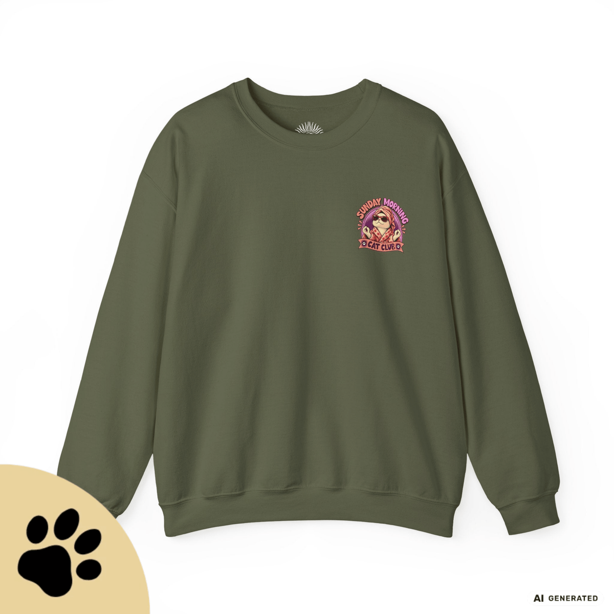 Sunday Morning Cat Club Sweatshirt – „Don’t Kill My Vibe“ | Retro Katzen Sweater - Sunbeamstore