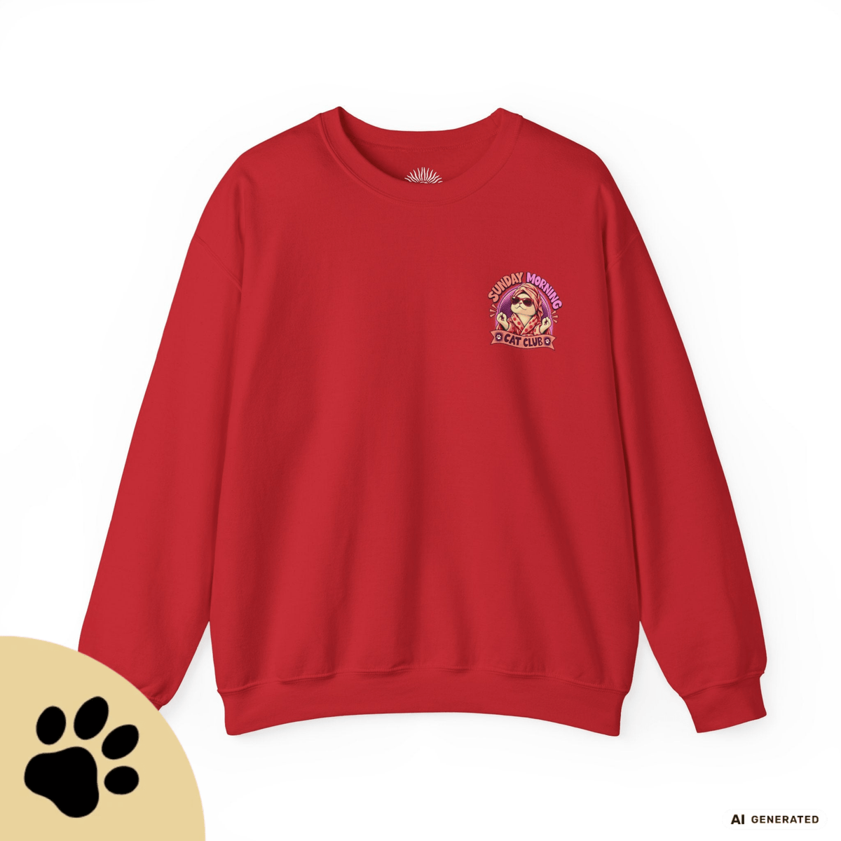 Sunday Morning Cat Club Sweatshirt – „Don’t Kill My Vibe“ | Retro Katzen Sweater - Sunbeamstore