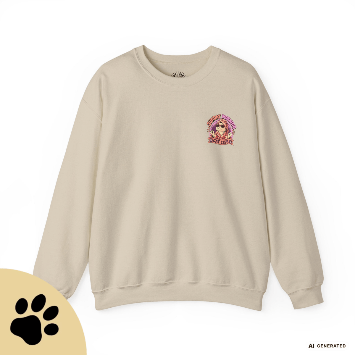 Sunday Morning Cat Club Sweatshirt – „Don’t Kill My Vibe“ | Retro Katzen Sweater - Sunbeamstore