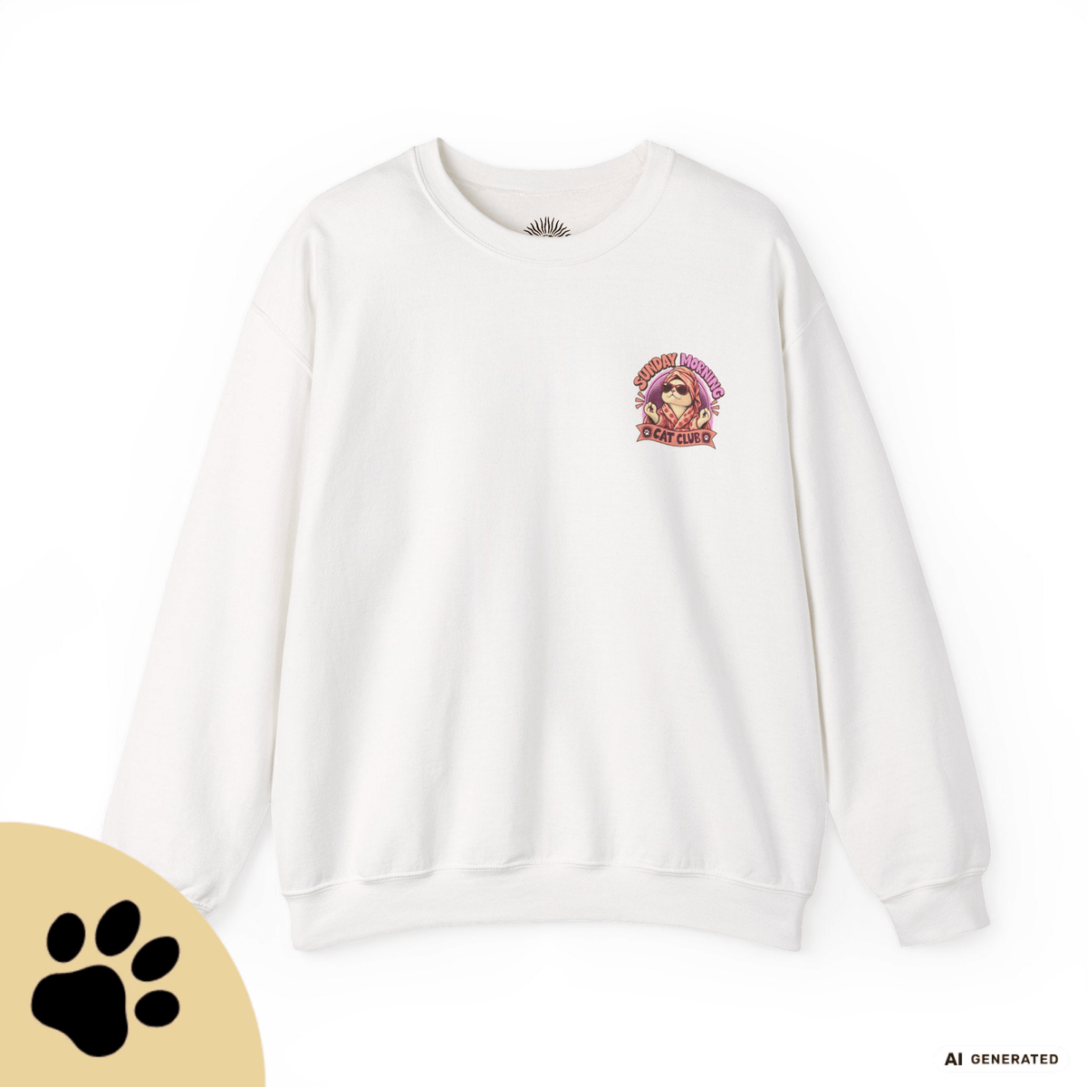 Sunday Morning Cat Club Sweatshirt – „Don’t Kill My Vibe“ | Retro Katzen Sweater - Sunbeamstore