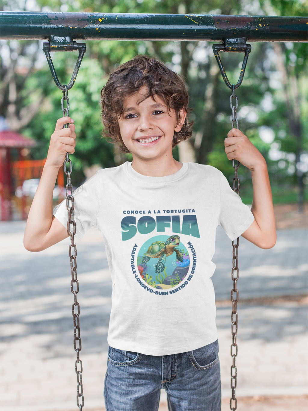 Sofia la Tortugita  adorable Kids T-Shirt with sweet turtle illustration