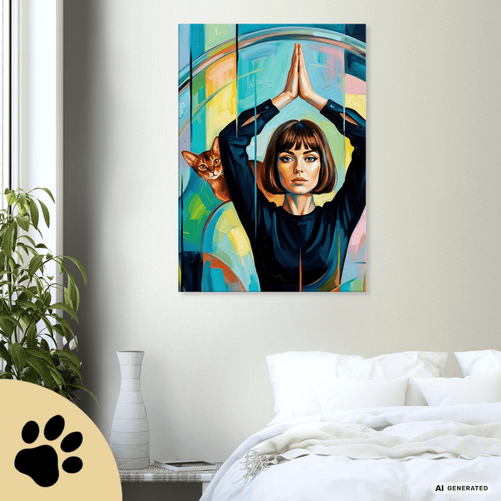 The Quiet Queens – Modernes Katzenbild auf Leinwand 70 x 100 cm | Elegante Wandkunst für Katzenliebhaber I Canvas 70x100 cm / 28x40″ - Sunbeamstore