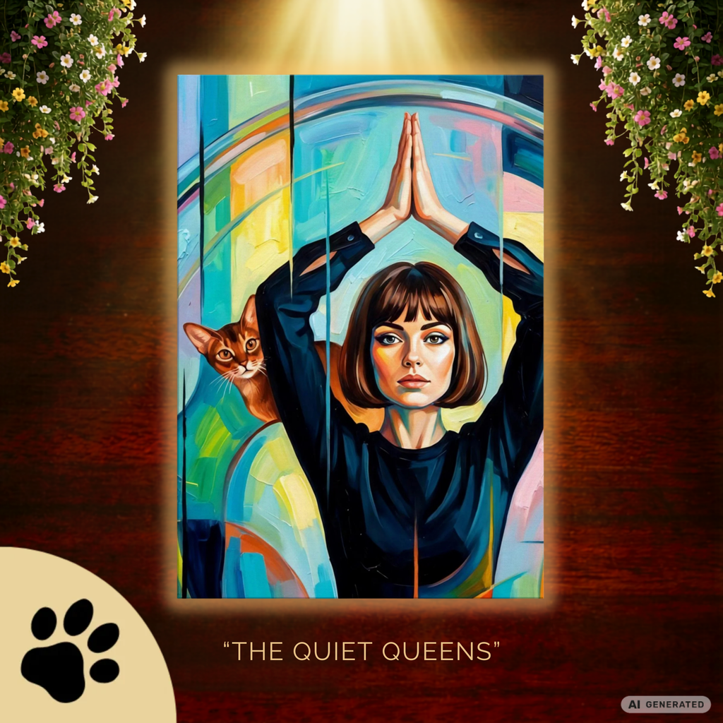 The Quiet Queens – Modernes Katzenbild auf Leinwand 70 x 100 cm | Elegante Wandkunst für Katzenliebhaber I Canvas 70x100 cm / 28x40″ - Sunbeamstore