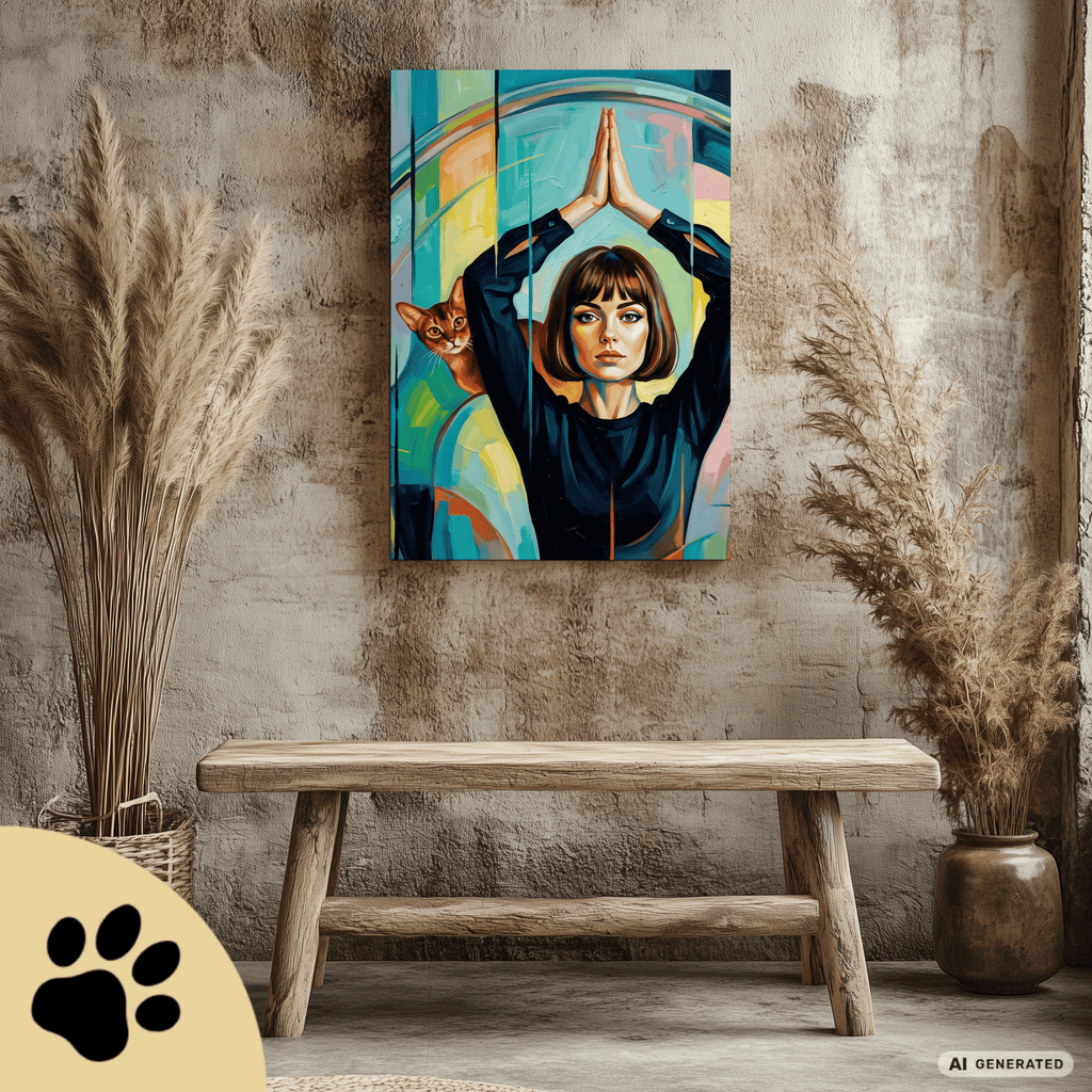 The Quiet Queens – Modernes Katzenbild auf Leinwand 70 x 100 cm | Elegante Wandkunst für Katzenliebhaber I Canvas 70x100 cm / 28x40″ - Sunbeamstore