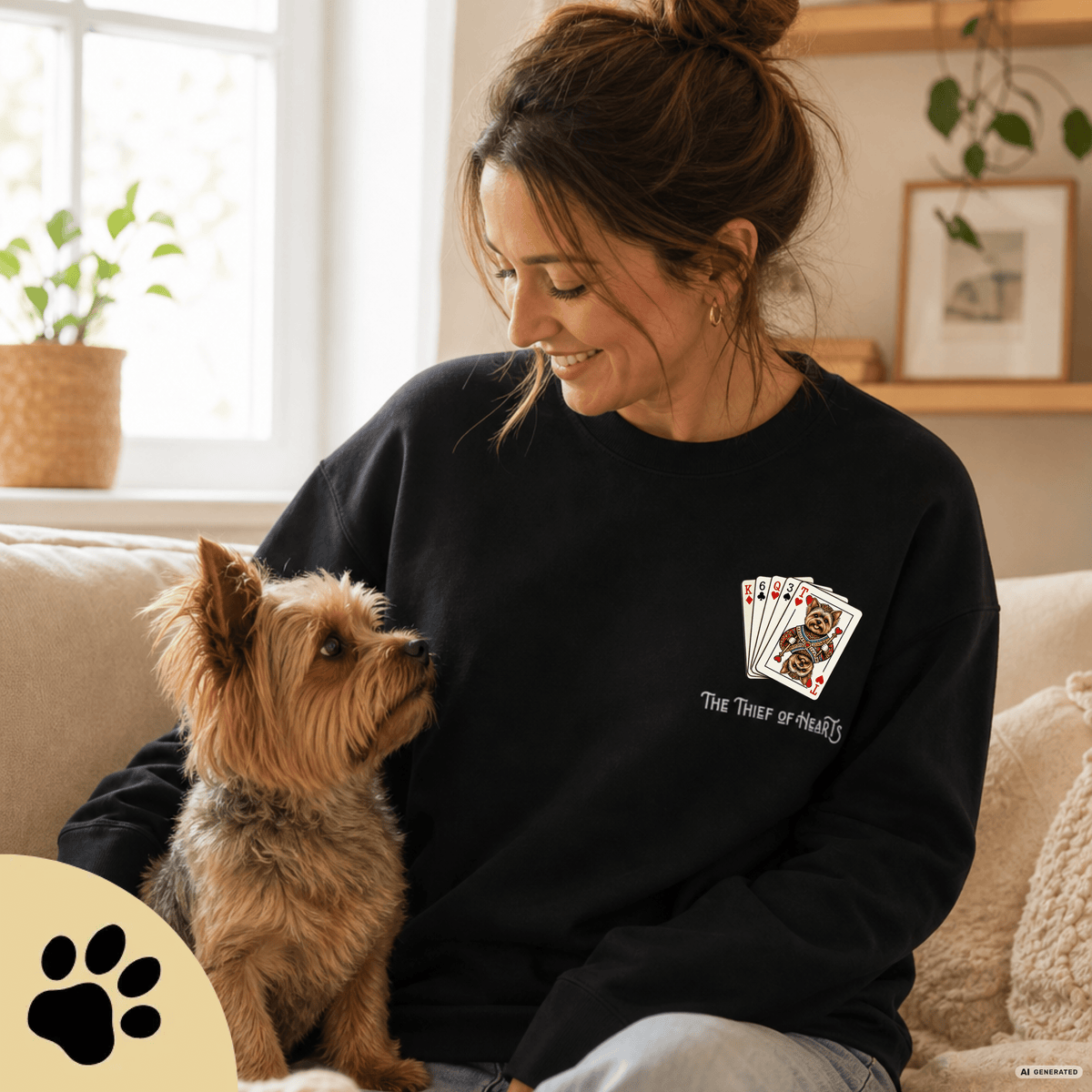 Thief of Hearts – Yorkshire Terrier Gildan 18000 Sweater - Sunbeamstore