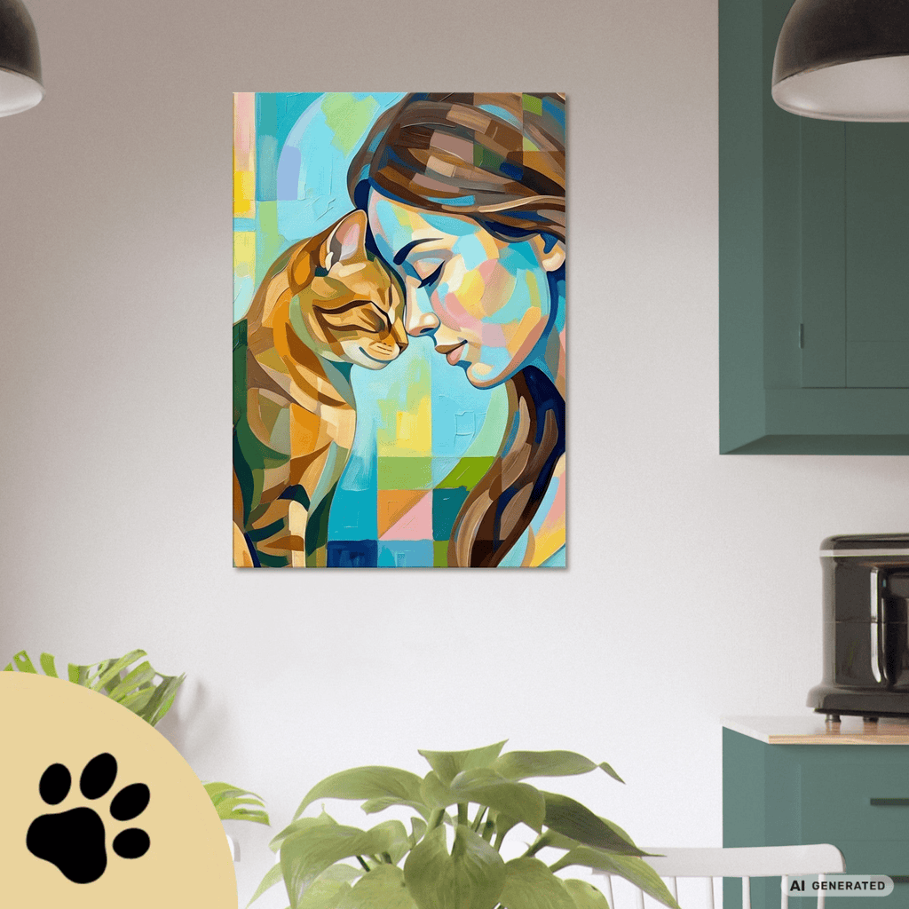 Trust – Modernes Katzenbild auf Leinwand 70 x 100 cm | Emotionale Wandkunst für KatzenliebhaberCanvas 70x100 cm / 28x40″ - Sunbeamstore