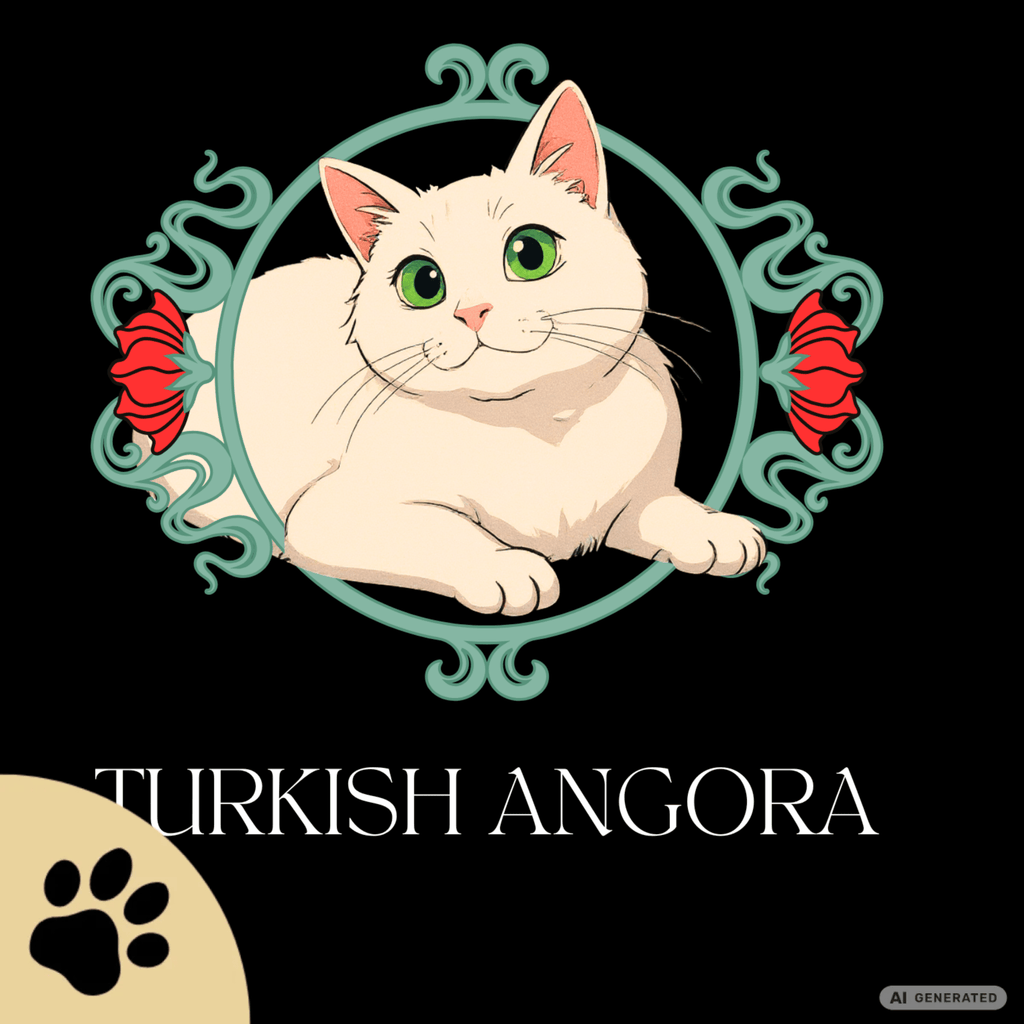 Türkisch Angora Katzen Shirt – Elegantes Katzen Design mit floralem Rahmen | Geschenk für Katzenliebhaber - Sunbeamstore