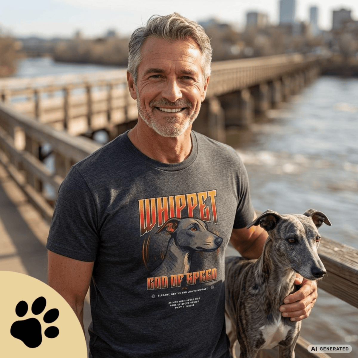 Whippet T-Shirt – Gods of Speed Series Part 1, Windhund Shirt, Whippet Geschenk, Elegantes Hundemotiv, Sighthound Shirt für Whippet Liebhaber Premium Unisex Crewneck T-shirt | Bella + Canvas 3001 - Sunbeamstore