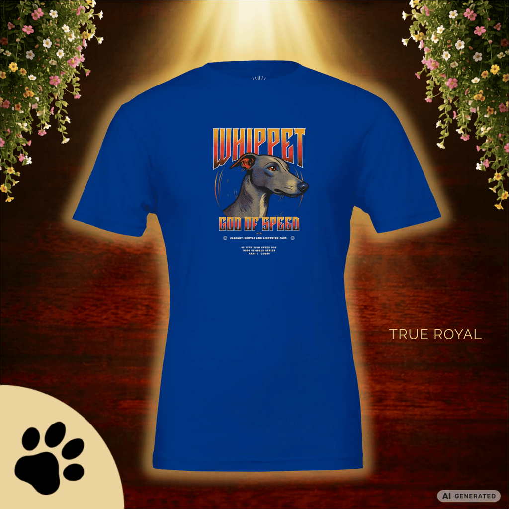 Whippet T-Shirt – Gods of Speed Series Part 1, Windhund Shirt, Whippet Geschenk, Elegantes Hundemotiv, Sighthound Shirt für Whippet Liebhaber Premium Unisex Crewneck T-shirt | Bella + Canvas 3001 - Sunbeamstore