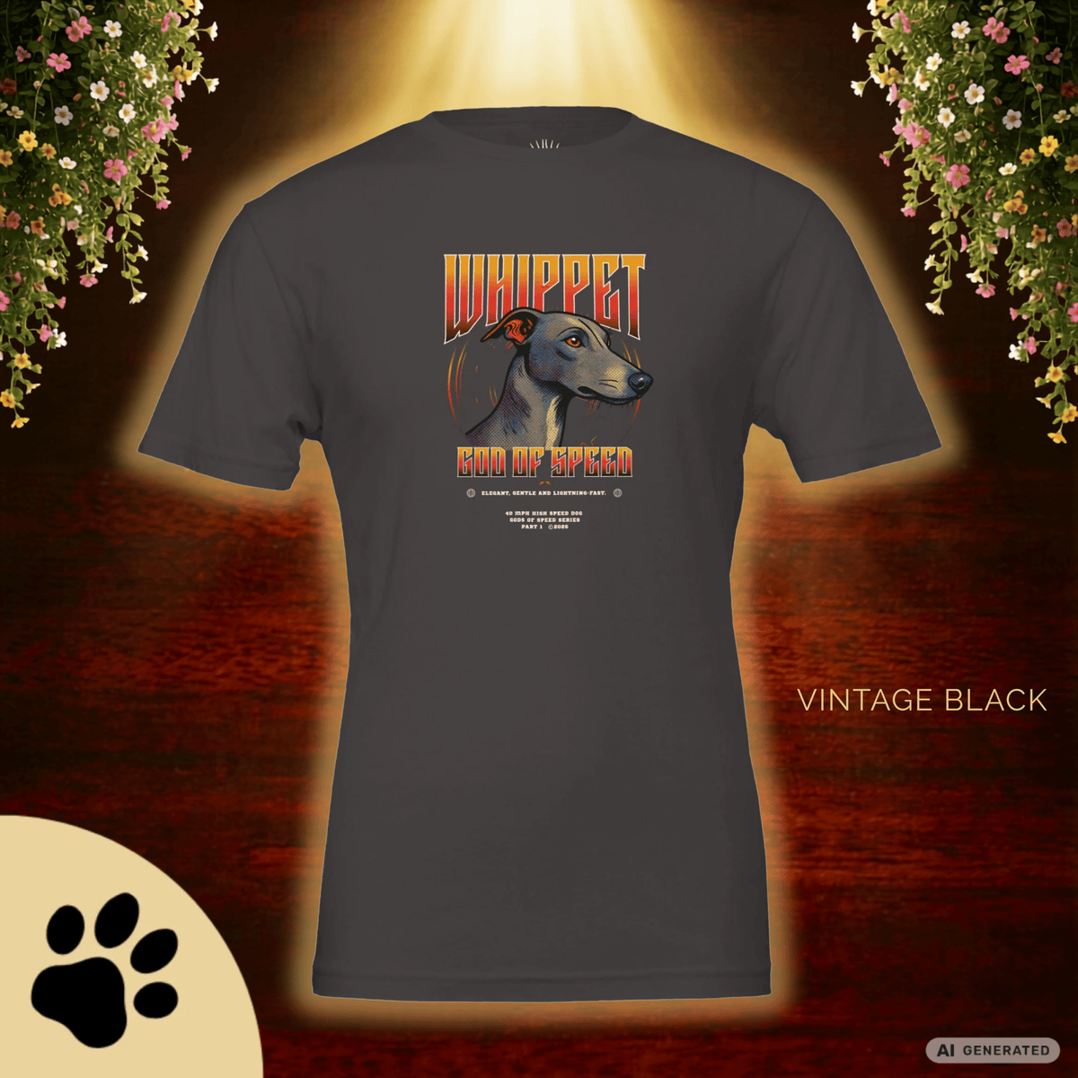 Whippet T-Shirt – Gods of Speed Series Part 1, Windhund Shirt, Whippet Geschenk, Elegantes Hundemotiv, Sighthound Shirt für Whippet Liebhaber Premium Unisex Crewneck T-shirt | Bella + Canvas 3001 - Sunbeamstore