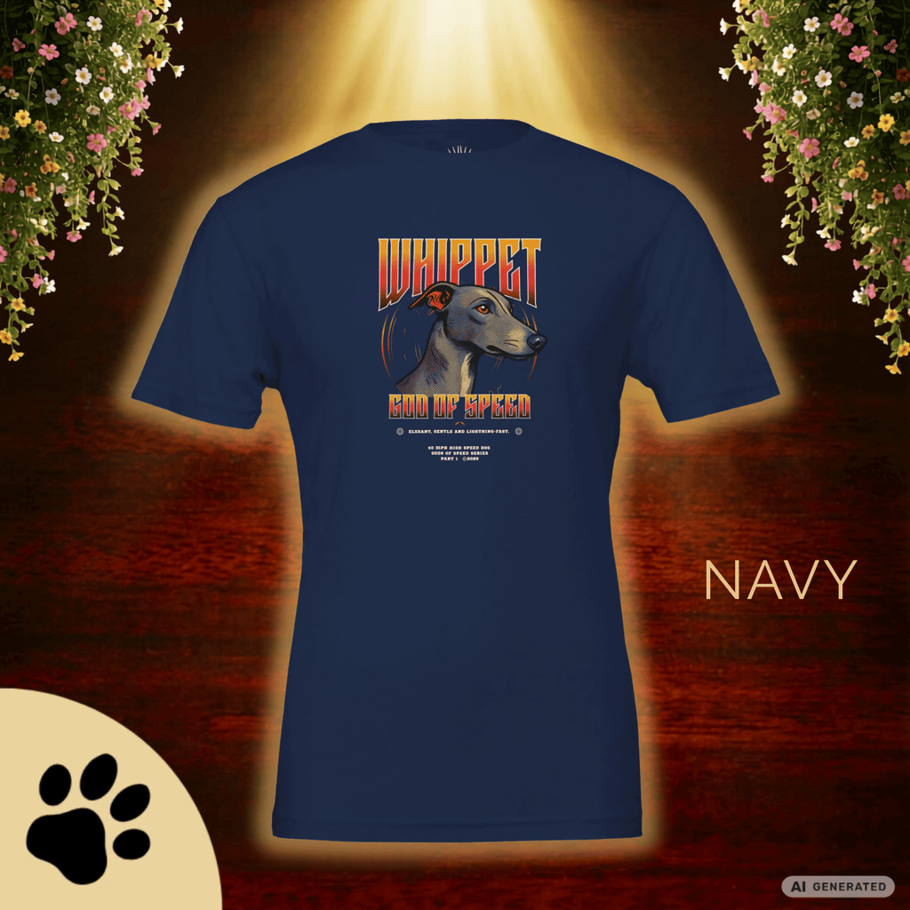 Whippet T-Shirt – Gods of Speed Series Part 1, Windhund Shirt, Whippet Geschenk, Elegantes Hundemotiv, Sighthound Shirt für Whippet Liebhaber Premium Unisex Crewneck T-shirt | Bella + Canvas 3001 - Sunbeamstore